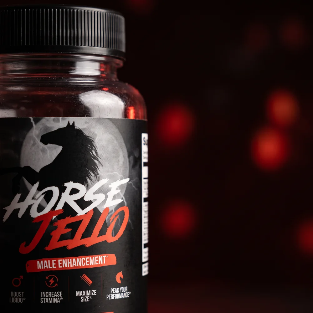 Frasco de Horse Jello&reg; iluminado desde atrás